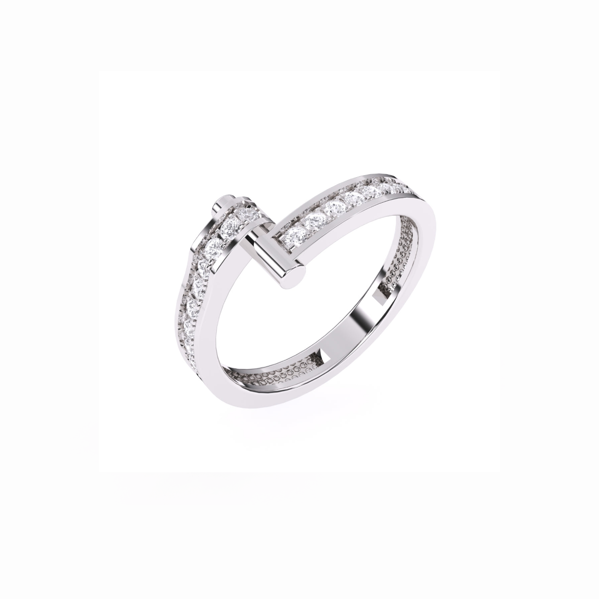 Round 14K Rose Gold Full Eternity Wedding Band